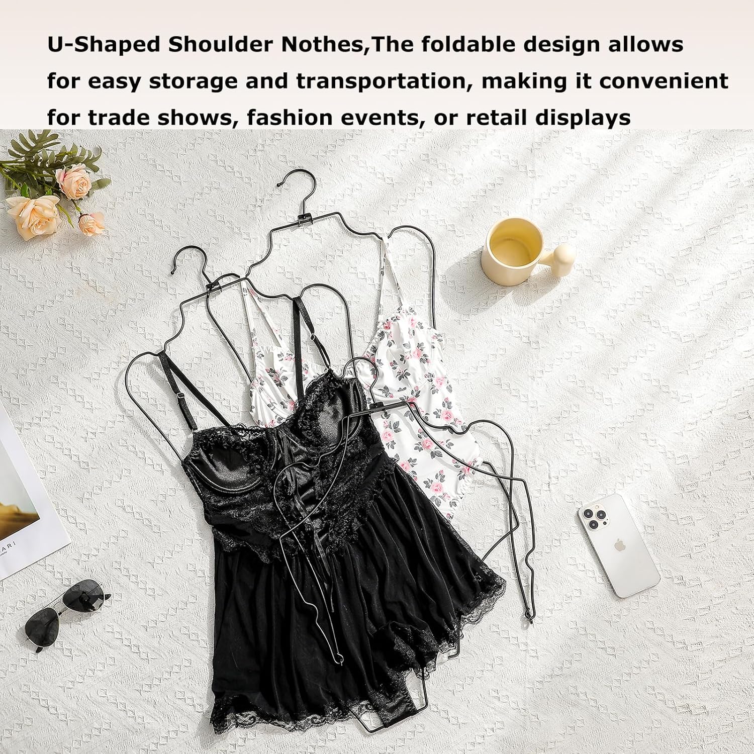 Black Foldable Metal Bikini Body Shape Hangers for Swimwear Bikini Display