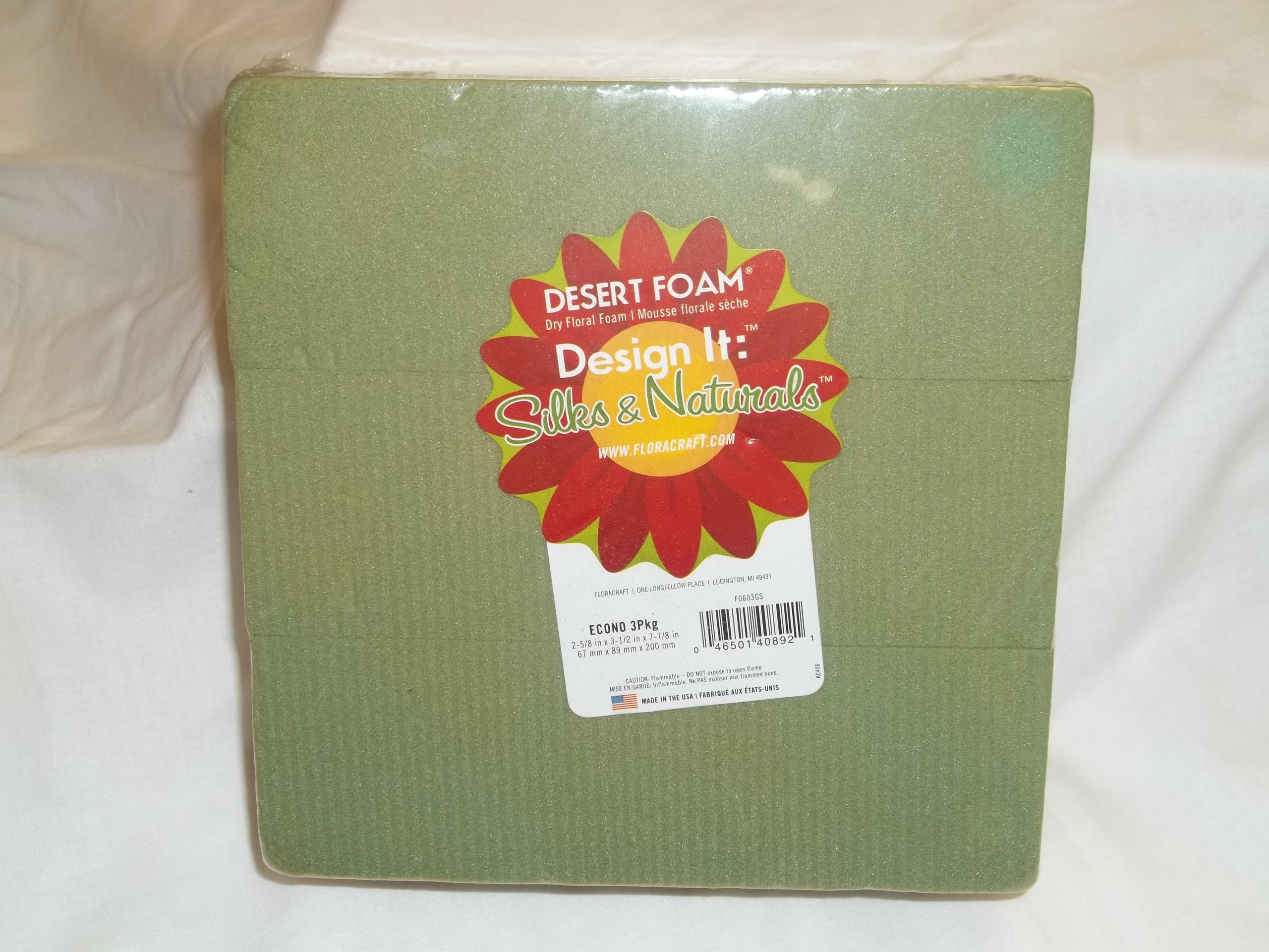 Dry Foam Blocks 3/Pkg-2.625"X3.5"X7.875"