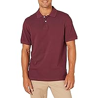 Amazon Essentials Polo in piqué di Cotone Slim Uomo, Bordeaux