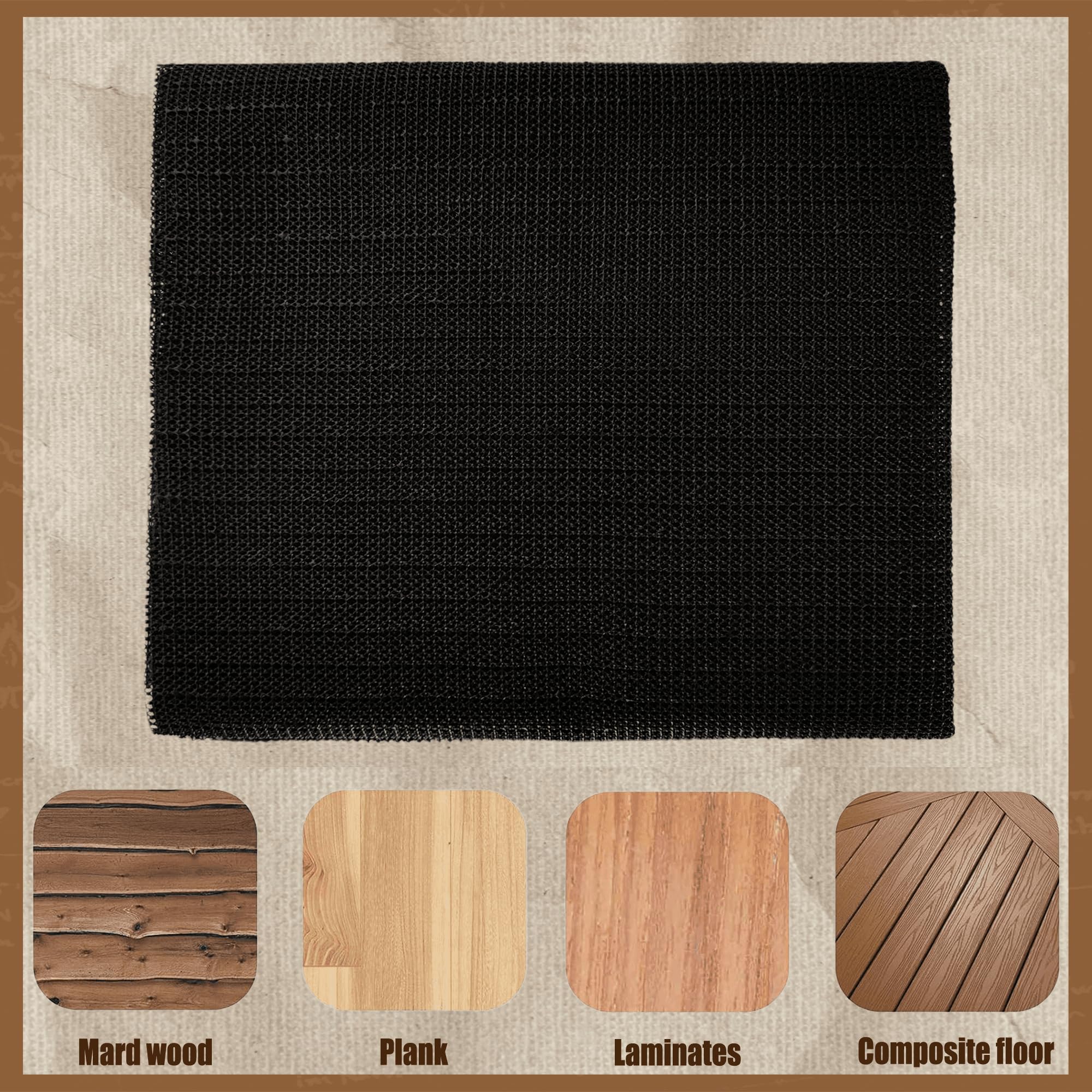 Rete Antiscivolo 190 x 195 cm Rivestimento Antiscivolo Rete Tappetino Multiuso per Moquette, Cuscino da Pavimento, Casa, Ufficio, Automobili, Cucina, Nero