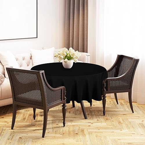 Miniatura 9 de Utopia Kitchen - Paquete de 2 manteles redondos lavables a máquina, tela de poliéster decorativa, mantel circular para fiestas, eventos, cenas de