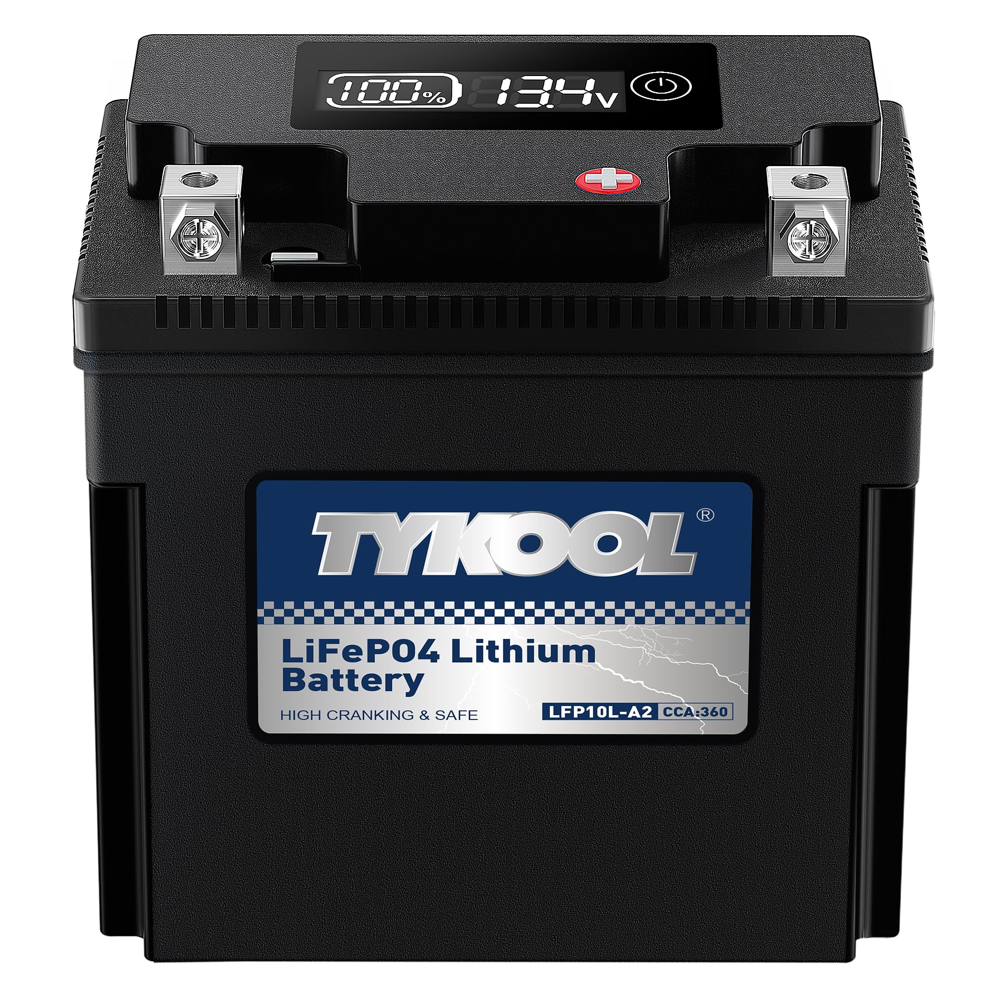 TYKOOL LFP10L-A2 Lithium LiFePO4 Motorcycle Battery, Replaces YB10L-A2 YB10L-B2, 420CCA 7Ah fits for Suzuki GS500 Yamaha V Star 250 Virago 250,
