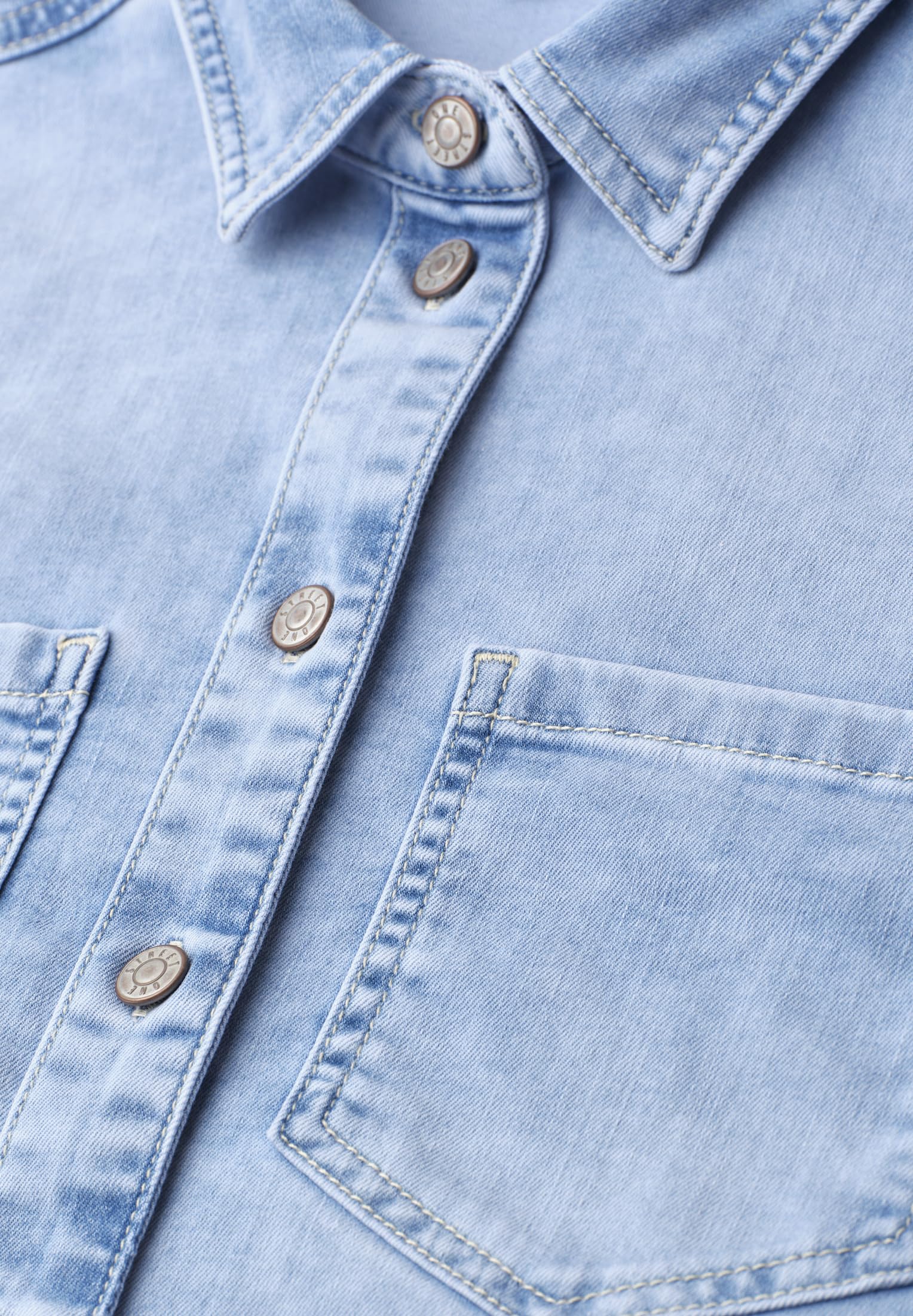 Street One Langarm Hemdbluse in Denim-Optik