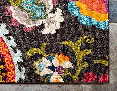 Miniatura 8 de Unique Loom Estrella Collection Alfombra contemporánea, bohemia, floral, abstracta, cachemira, 7 pies 1 pulgadas x 10 pies 0 pulgadas, marrónbeige