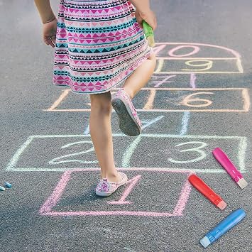 Outus 5 Pieces Sidewalk Chalk Holders Jumbo for Kid,Bright Colors