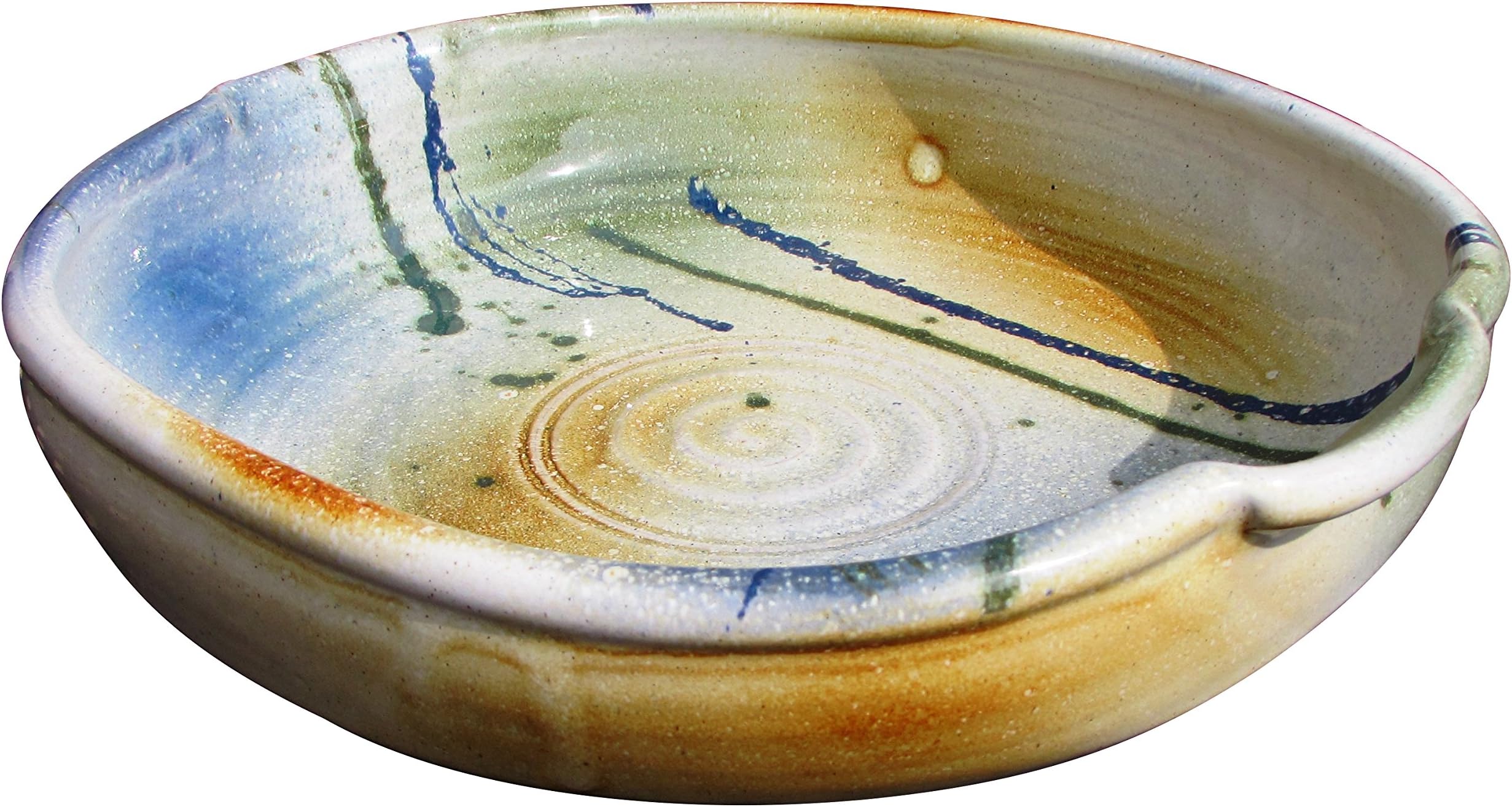 Square Serving Bowl Hand-Thrown Hand-Glazed Blended Native Irish Clay . Decorative Dish Measures 12 Inches Diameter