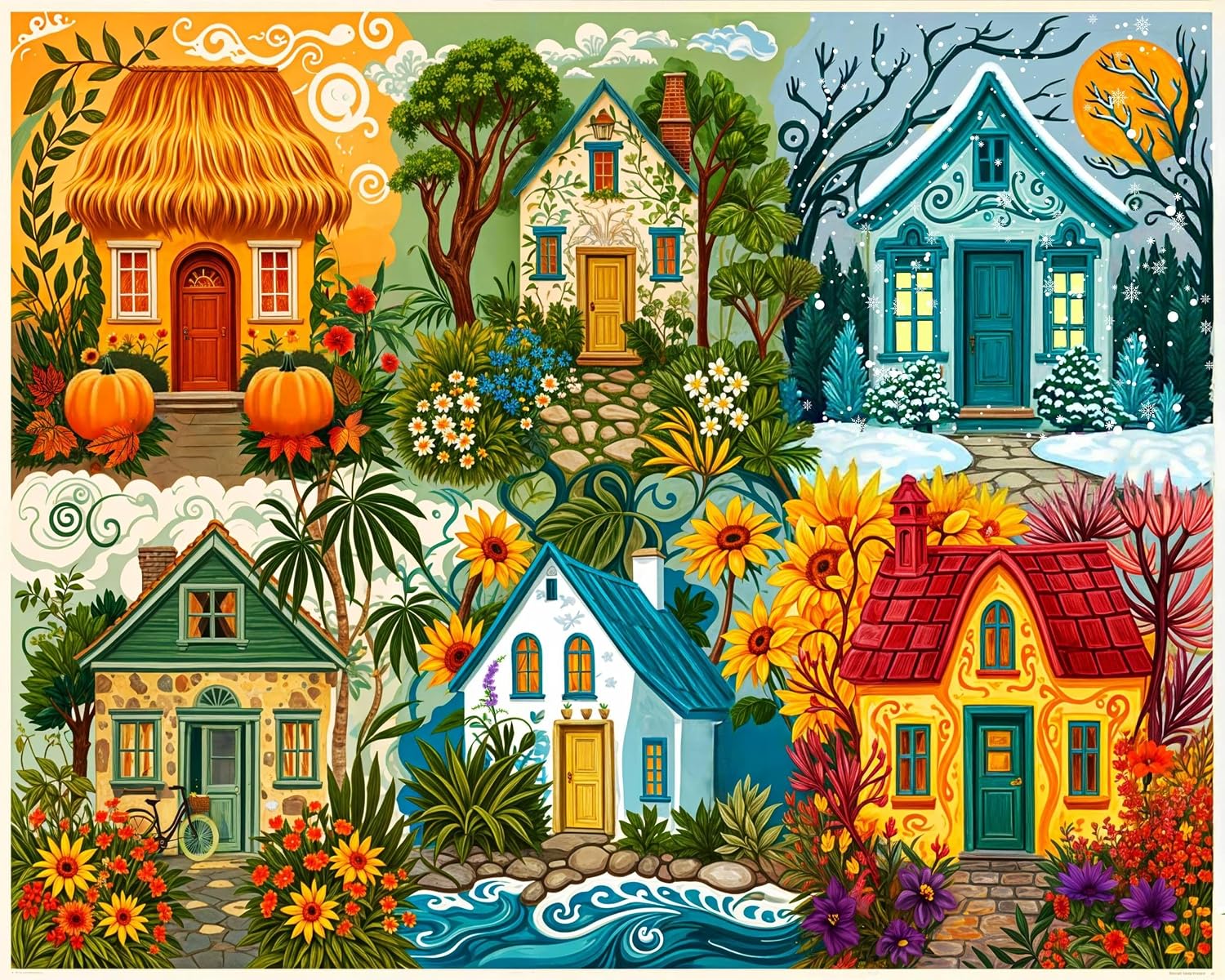 Rompecabezas 1000 piezas Seasons of Home Springbok miniatura 1