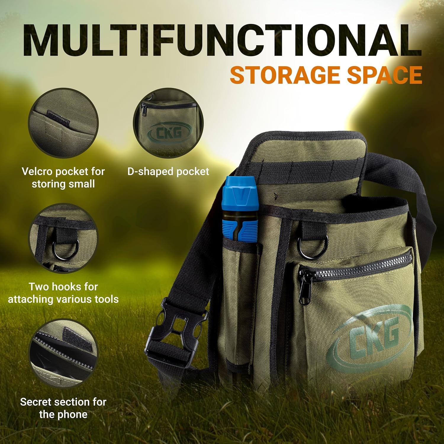 CKG Metal Detecting Finds Bag Waist Digger Pouch Tools