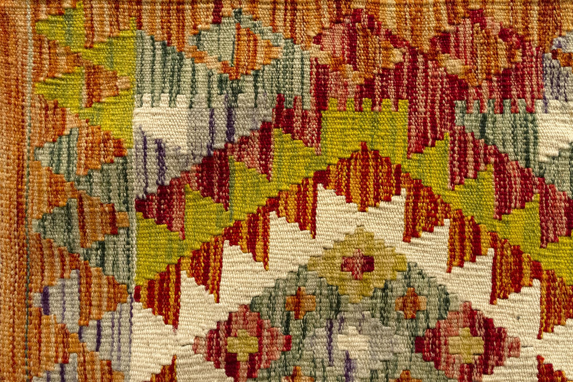 HAMID Tapis Kilim Herat, 100% Laine Tissée à la Main, Tapis Ethnique pour Salon, Chambre, Salle à Manger (96x61cm)