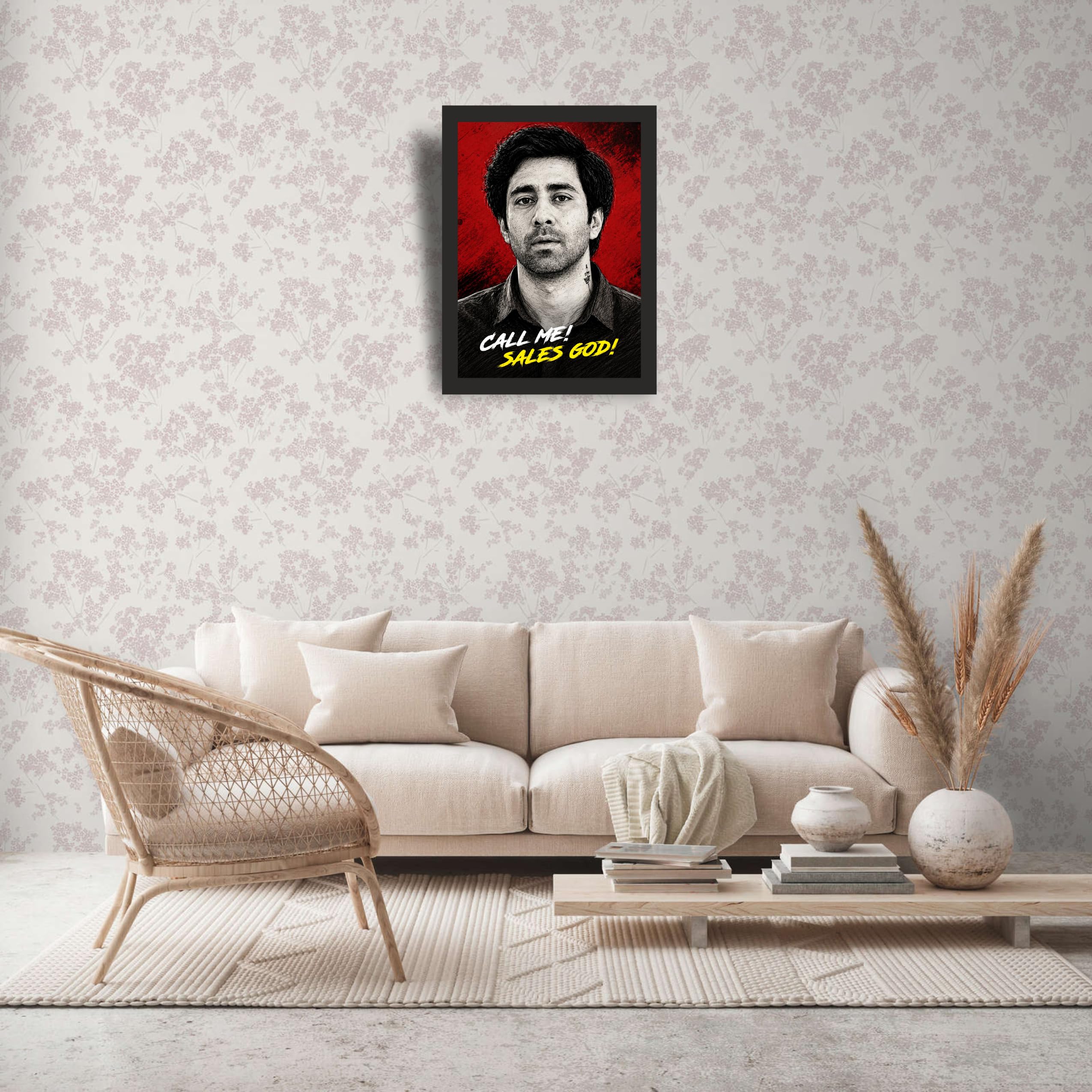 Sapne vs Everyone Call Me Sales God Photo Frame A4 Black