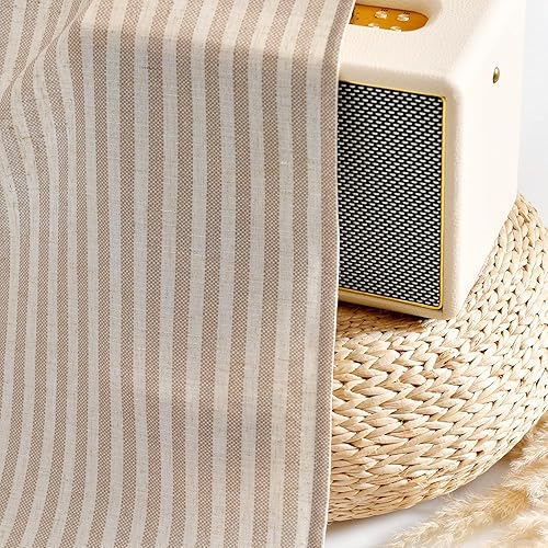 Miniatura 3 de Vangao Cortinas de cocina a rayas de 36 pulgadas de largo, cortinas de lino para cafetería, cortinas semitransparentes con dobladillo para barra, 2