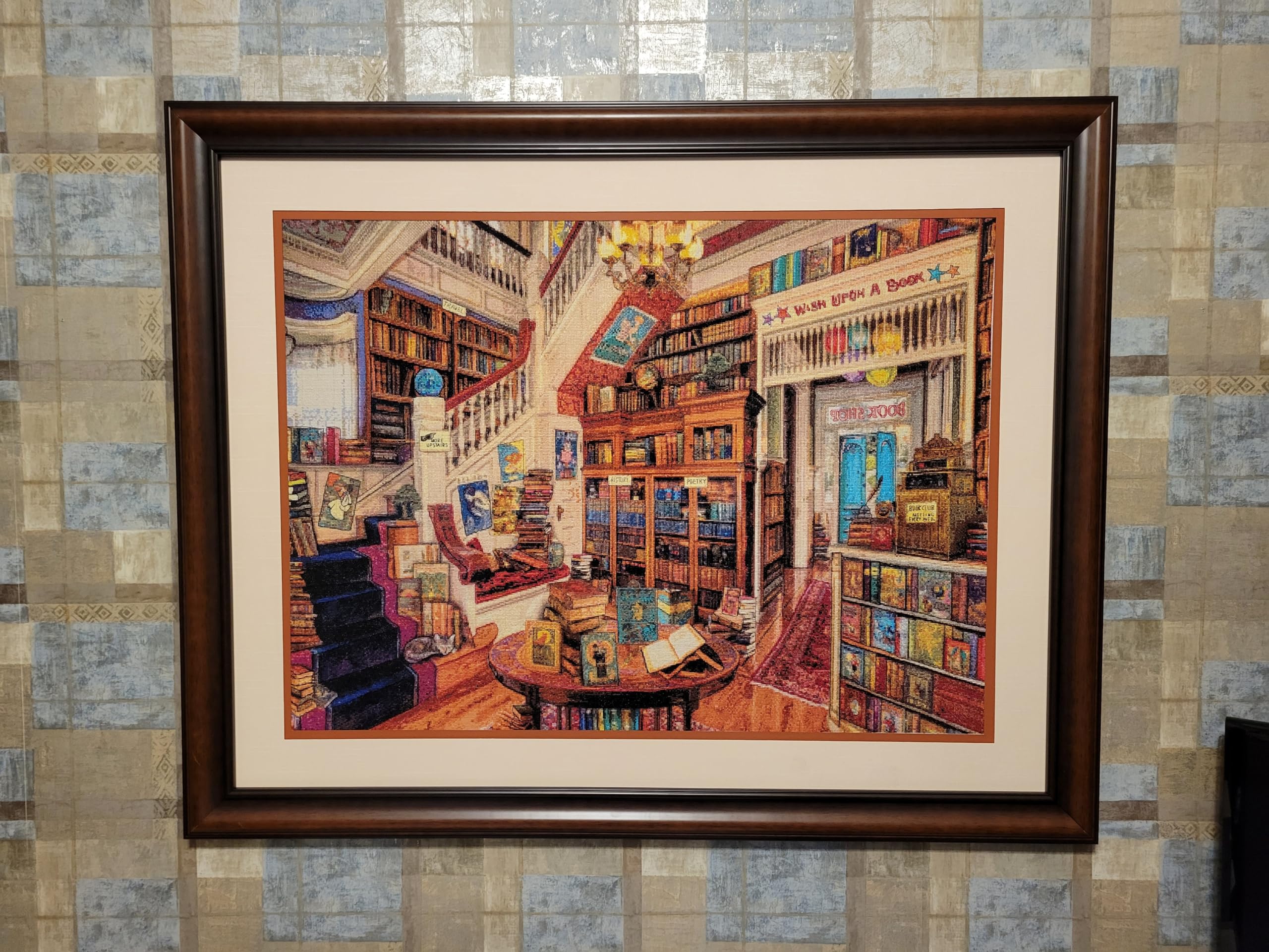 Bookshop, 14ct,32x21 inch, 450x300 aida Counted Cross Stitch Kits