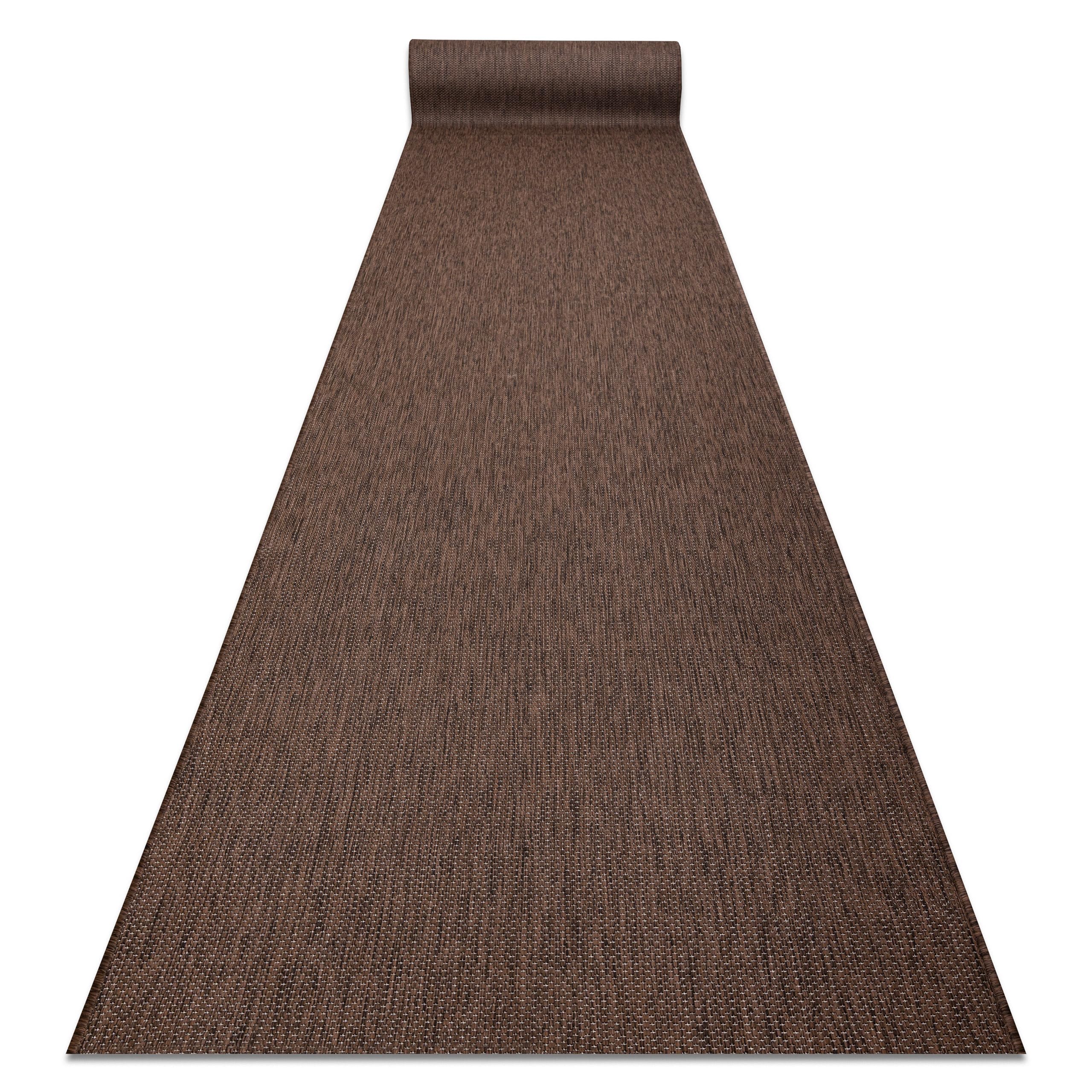 Tapis de couloir SION marron 100x220 cm tissé plat