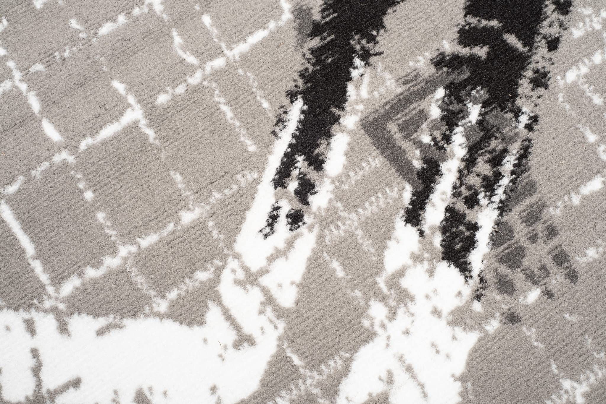 TAPISO Atena Tapis de Salon Chambre Ado Design Moderne Gris Blanc Noir Motif Grec Doux Fin Poil Court 140 x 200 cm