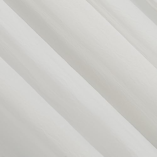 Miniatura 3 de No. 918 Genevieve - Juego de 2 paneles de cortinas semitransparentes de lino con ojales, 50 x 120 pulgadas, color crema