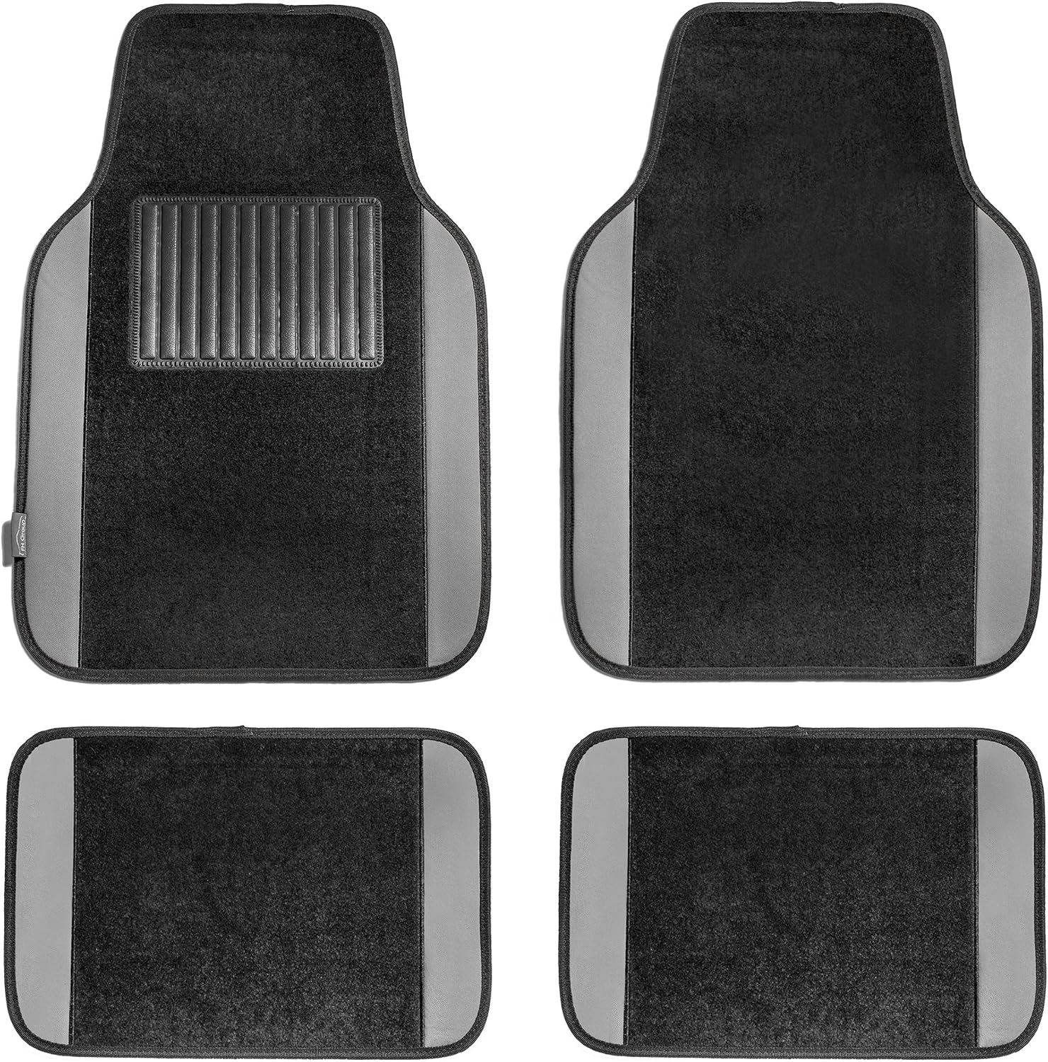 Automotive Floor Mats – Universal Fit Premium Carpet Car Mats with Driver Heel Pad, Full Set for Cars, SUVs & Trucks - Gray