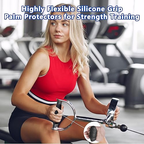 Miniatura 6 de Agarres de silicona para levantamiento de pesas, guantes de entrenamiento alternativos para hombres, agarre antideslizante para entrenamiento de