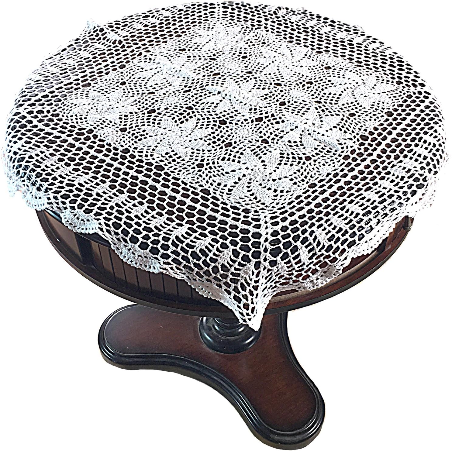 Big Crochet Vintage IVORY Tablecloth Table Runner mat centerpiece 31x31"30x60" ("30x60" inches)