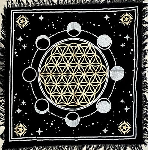 Miniatura 7 de Mantel de altar dorado con diseño de búho salvaje, diseño de brujería y búho salvaje, mantel cuadrado Wicca Wicca espiritual sagrado para mesa