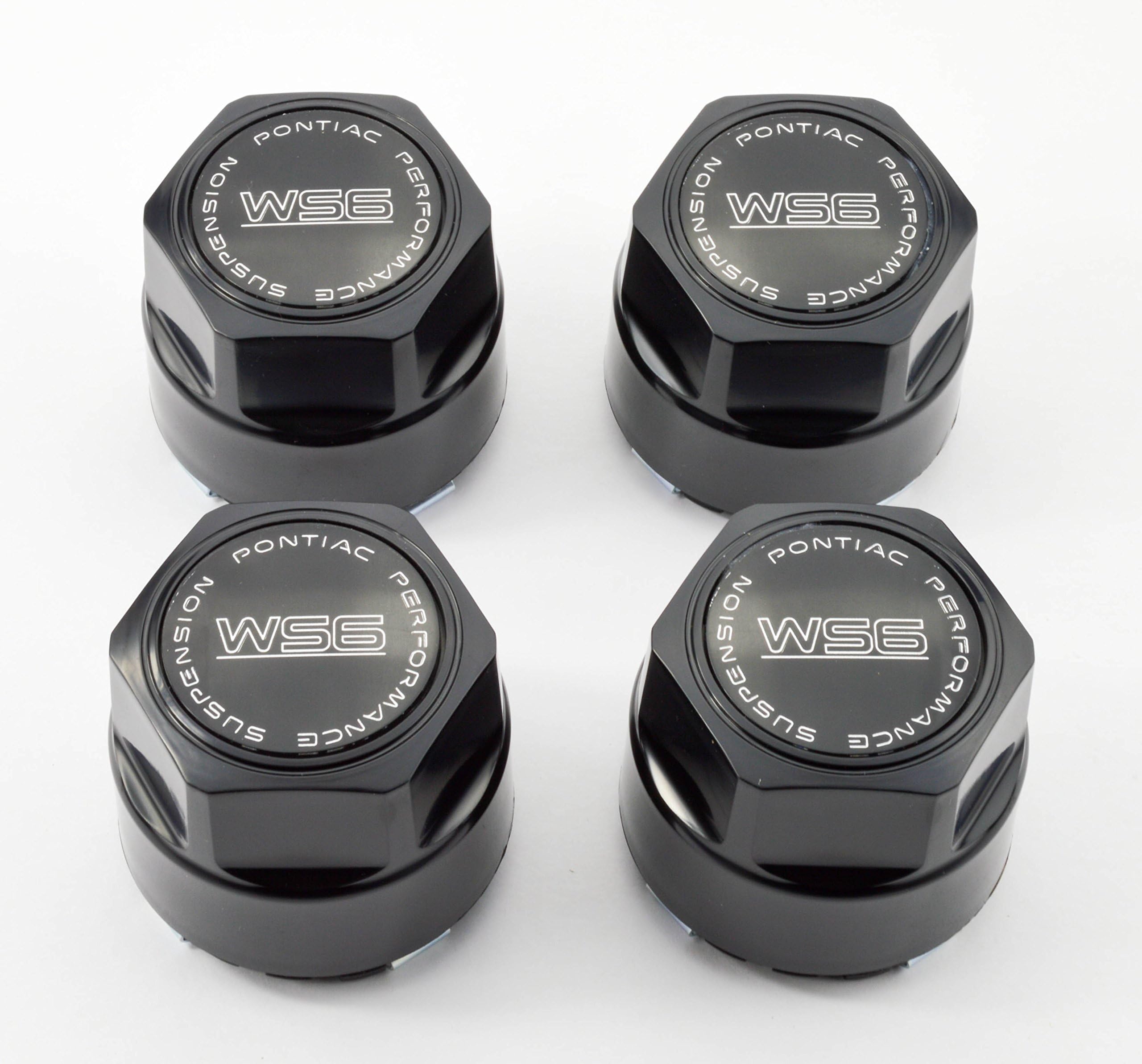 General Motors Set of 4 New GM Licensed 87-92 Pontiac Firebird Trans Am GTA WS6 Aluminum Wheel Center Caps Black