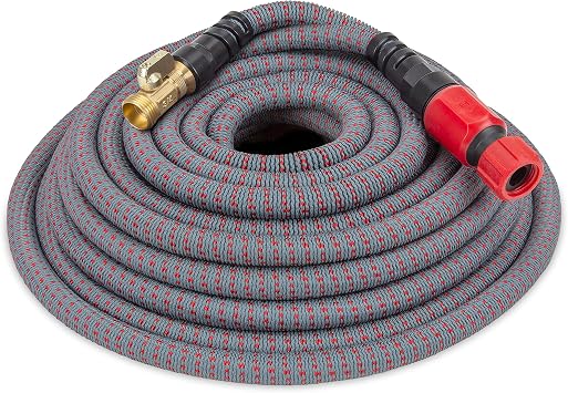 HydroTech 5/8 200 ft Expandable Garden Hose - Flexible, Lightweight, Durable and Burst-Proof Hose with Reinforced Latex Core and Solid Brass Fittings - Great for Lawn Care, Garden, and Car Washing