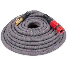 HydroTech 5/8" 200 ft Expandable Garden Hose - Flexible, Lightweight, Durable and Burst-Proof Hose with Reinforced Latex Core and Solid Brass Fittings - Great for Lawn Care, Garden, and Car Washing