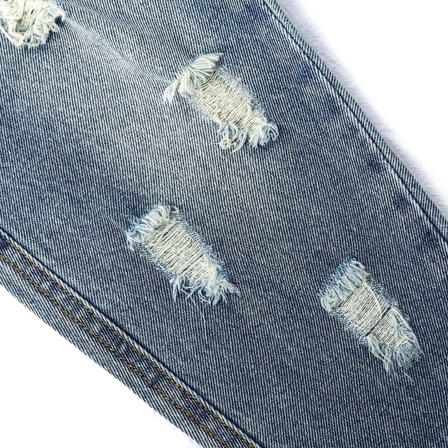 KIDSCOOL SPACE Baby & Little Girls Ruffled Elastic Waist Colorful Button Decor Vertical Pocket Jeans - Image 4