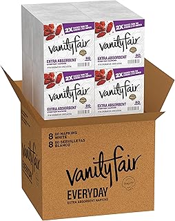 Vanity FairÂ® Extra Absorbent Premium Paper Napkin, 640 Count, Dinner Napkin for Messy Meals