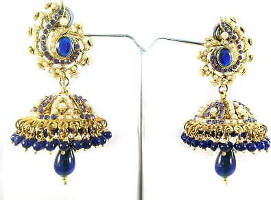 Amazon.com: Gold Jhumka earrings,Ethnic 