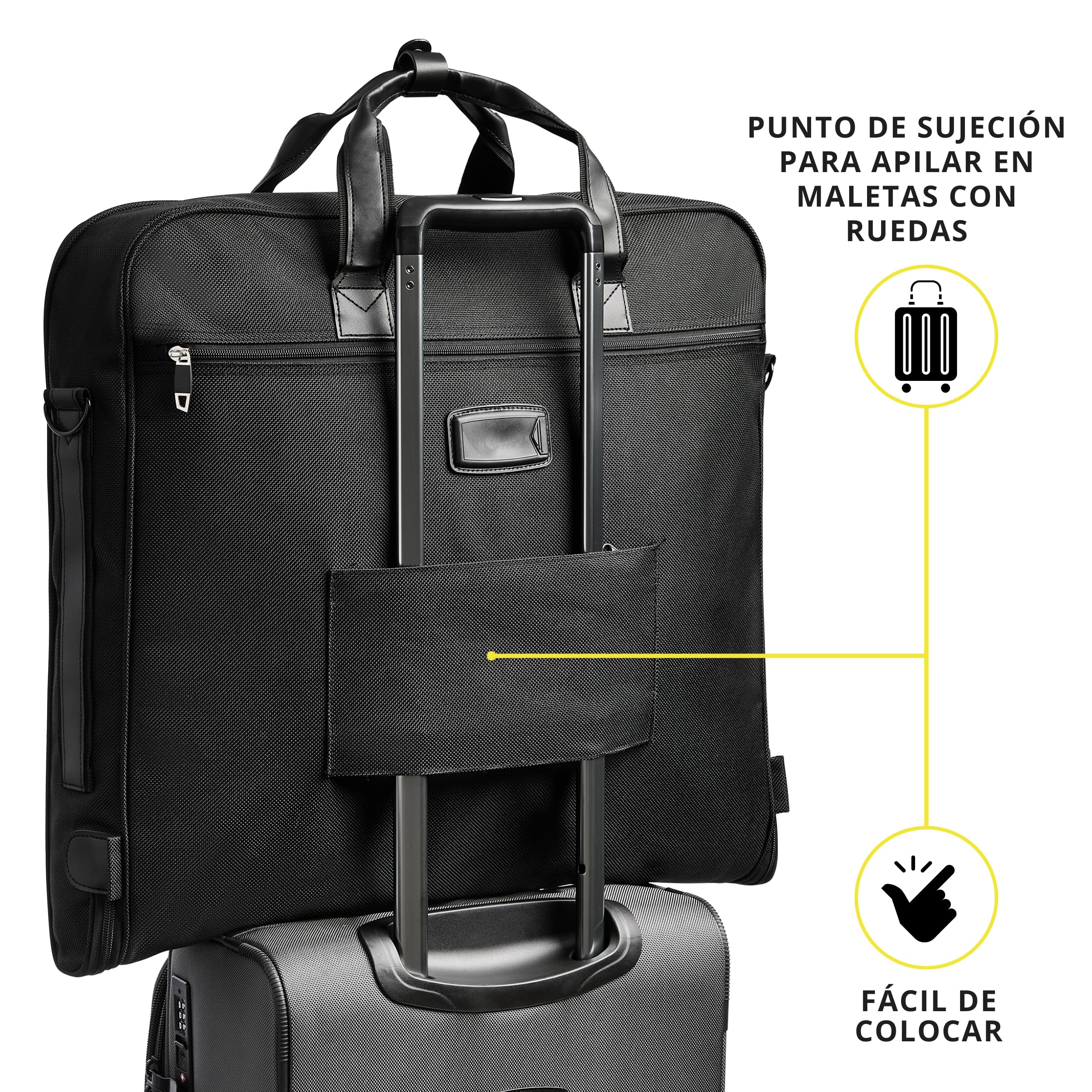ZEGUR Bolsa de Transporte para Ropa para Viajes y Viajes de Negocios, diseño Elegante, con Correa para el Hombro y Bolsillos de organización