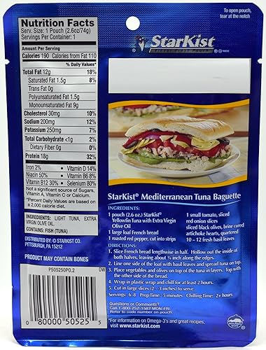 Miniatura 2 de Starkist Atún aleta amarilla en aceite de oliva virgen extra, bolsa de una sola porción de 2.6 onzas (paquete de 20)