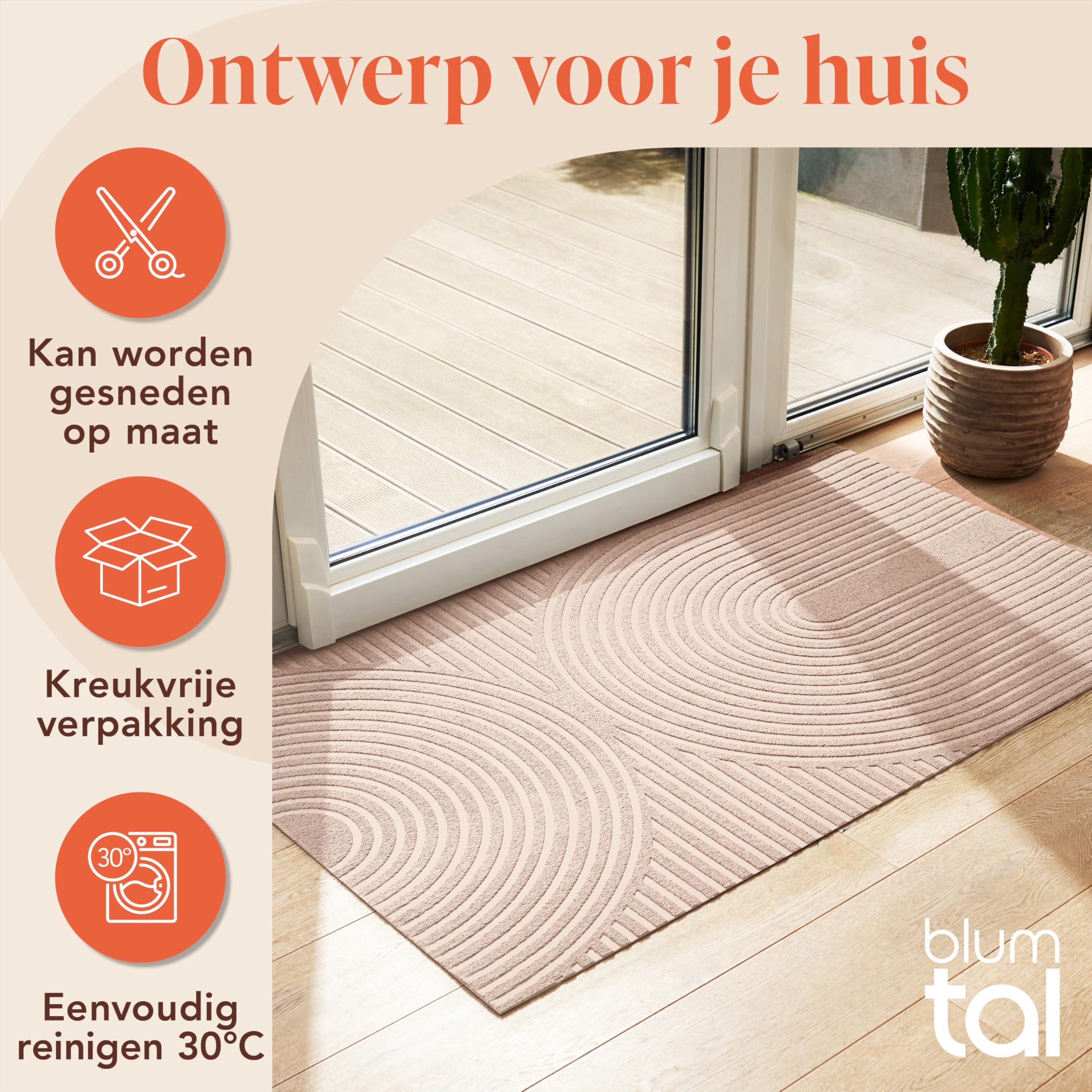 Blumtal deurmat voor binnen en buiten 50x80 cm - microvezel vuilvangmat met waterdichte TPR-achterkant - antislip deurmat voor binnen - vuilmat van hoogwaardige microvezel - deurmat antraciet