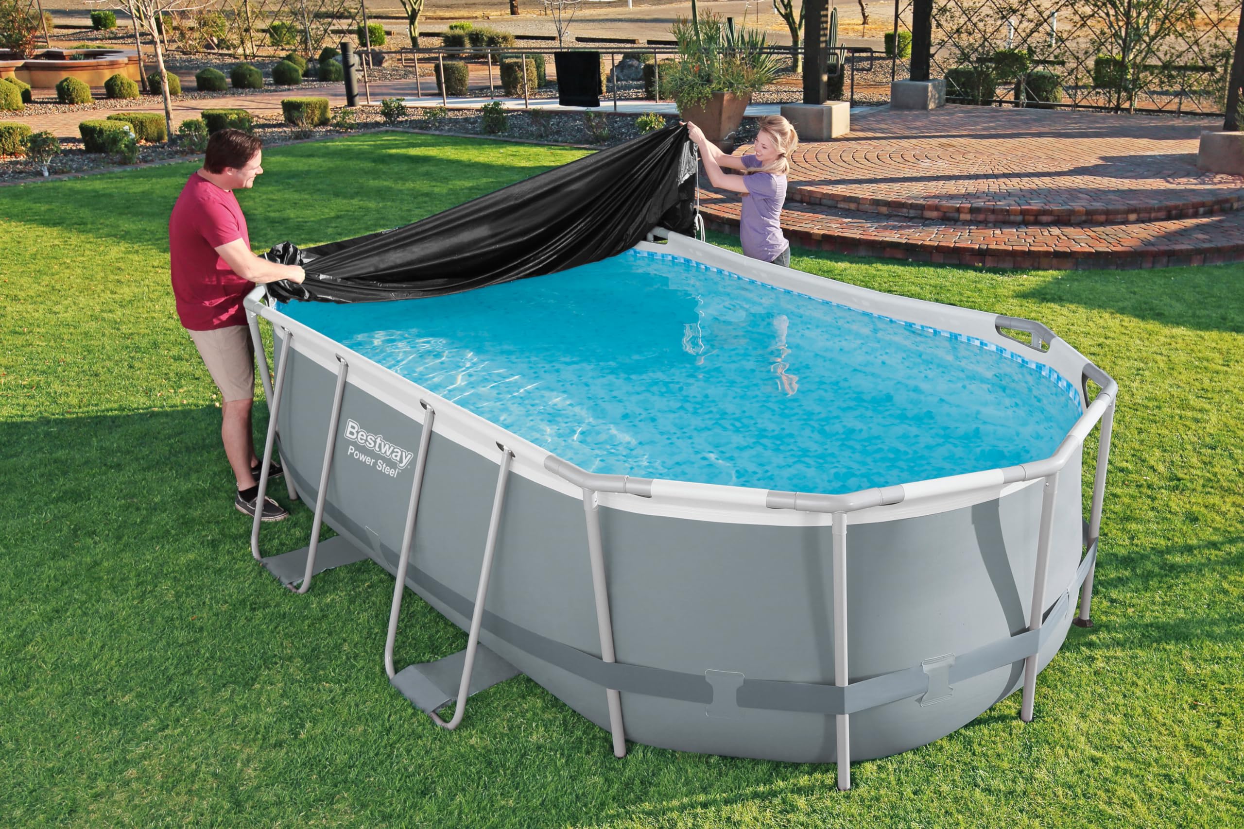 Bâche 4 Saisons 418 x 230 cm pour Piscine Hors Sol Power Steel™ Ovale 427 x 250 cm