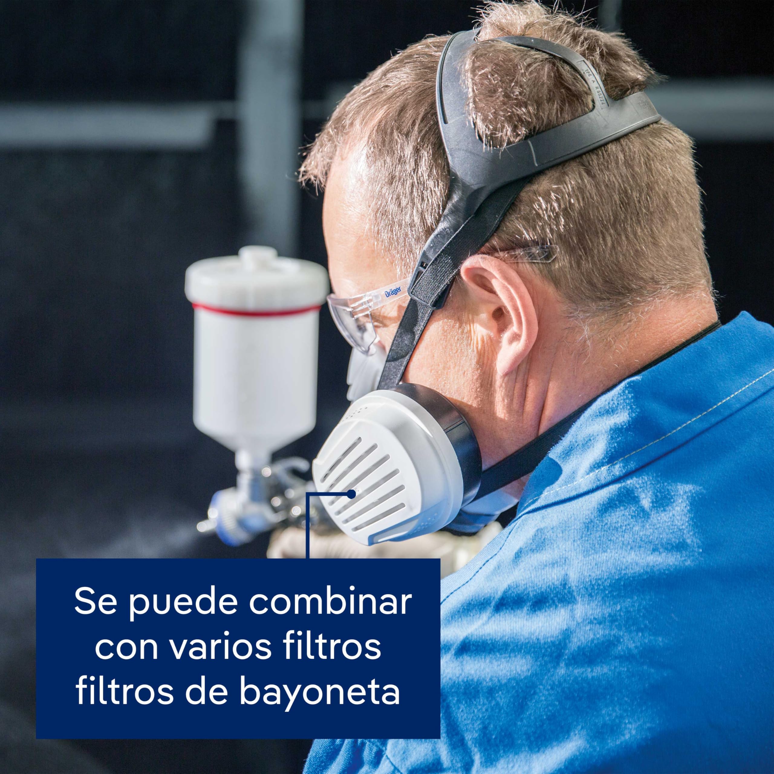 Dräger X-plore 3300 Semimáscara con filtros A2P3 R D Máscara de protección respiratoria homologada para pintura, agricultura, fumigantes, insecticidas, tintes y partículas | Diversas tallas