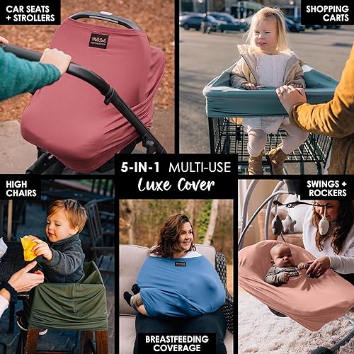 Miniatura 2 de Milk Snob Original 5-en-1 Cubierta de Lujo en Rosa Ceniza - Privacidad Añadida para Lactancia, Asiento de Coche para Bebé, Portabebés, Carriola,