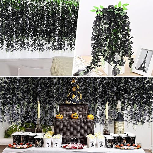 Miniatura 10 de BLEUM CADE 36 flores colgantes de glicina de color rosa oscuro, 3.6 piesunidad, flores de glicina falsas, guirnalda de glicina artificial colgante