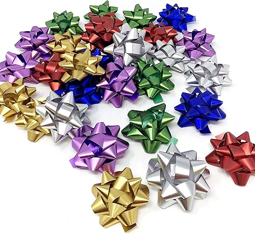 Miniatura 5 de Allgala 24 lazos para envolver regalos de 3 pulgadas, 6 colores surtidos