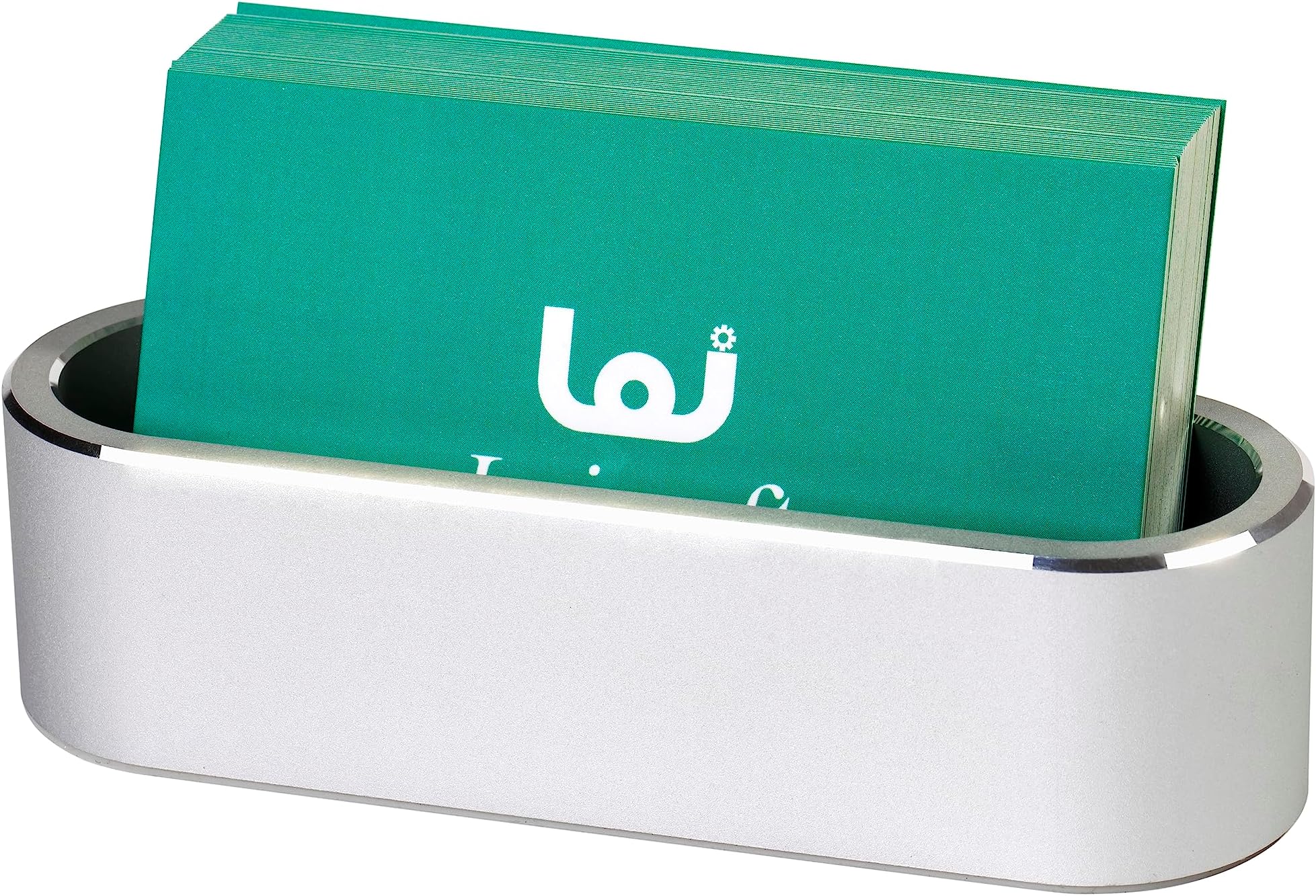 Aluminum Business Card Holder Display Office Business Card Stand Name Card Display Organizer for Desk