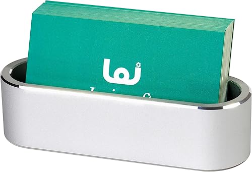 Soporte de tarjeta de visita de aluminio Soporte de tarjeta de visita de oficina Organizador de exhibición de tarjetas de presentación para