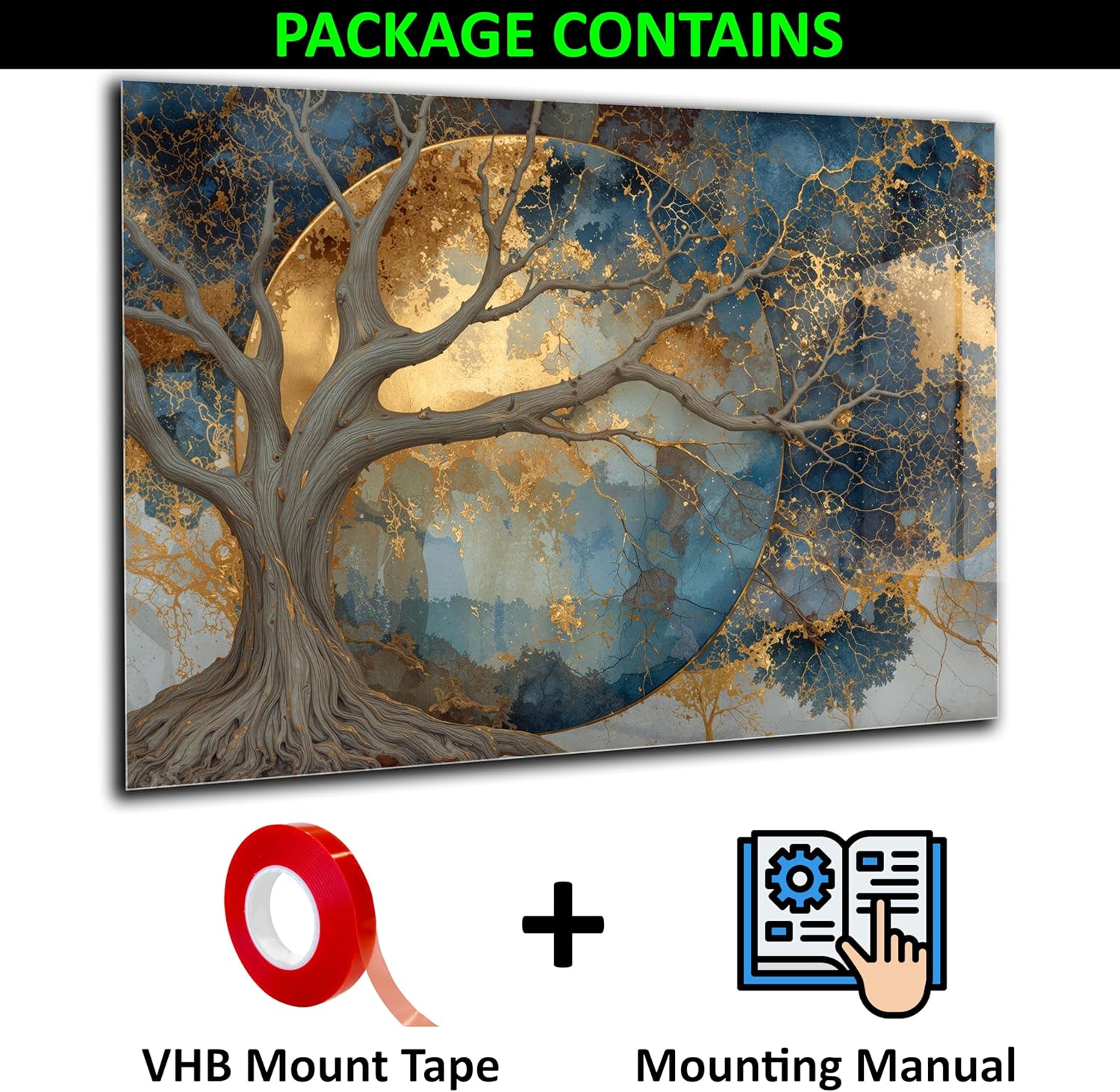 Tempered Glass Backsplash for Kitchen - Easy to Clean Behind Stove Backsplash Protector for Wall - Heat and Scratch Resistant Backsplash for Stove - Tree of Life Design