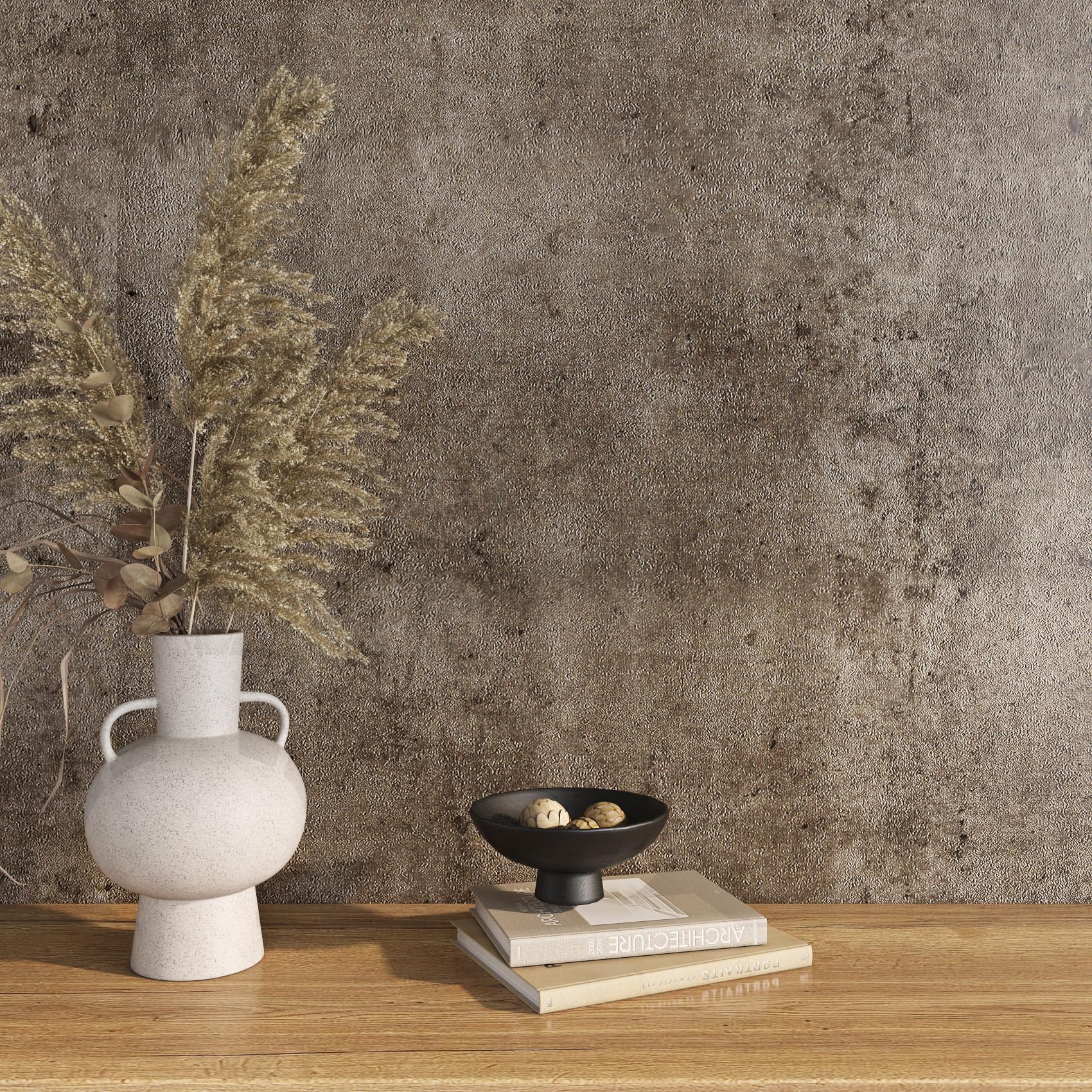 Carta Da Parati Effetto Cemento Marrone Oro - Stile Industriale | Autoadesiva | 40x500cm | Per Pareti, Mobili E Cucina - Foto 5