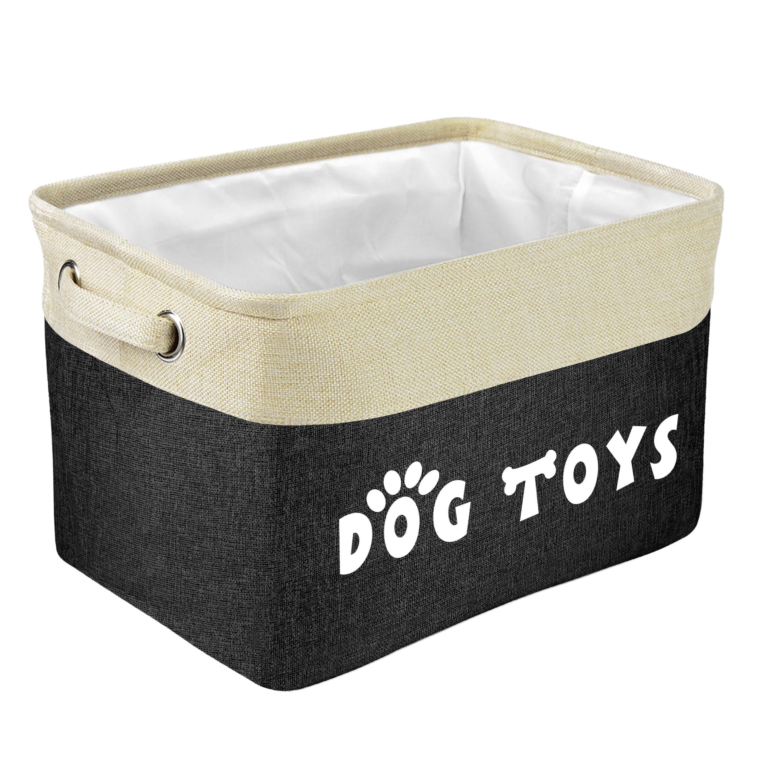 PET ARTIST Dog Toy Basket, Collapsible Dog Toy Bin Box with Comfortable Handles, Large Pet Toy Storage Organizer for Accessories, Toys, Coat &