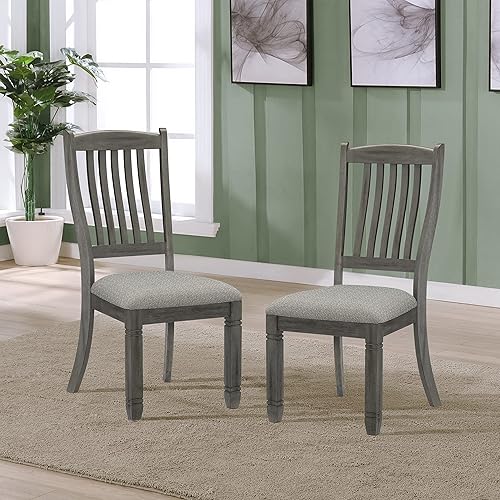 Miniatura 8 de Lexicon Saratoga - Silla de comedor (juego de 2), color blanco antiguo Blanco antiguo,Gris (Antique Gray)
