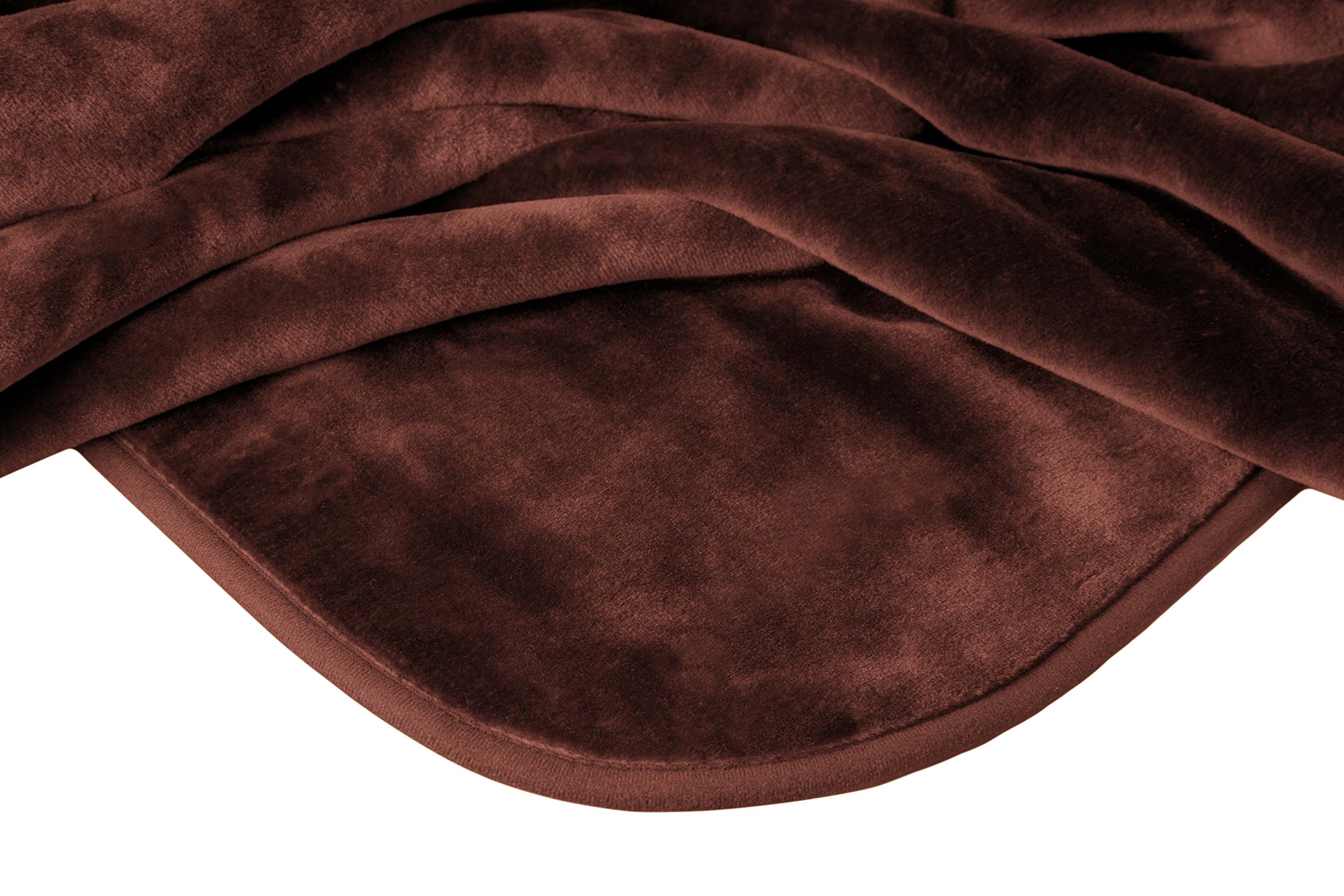 Queen Size 78" x 94" Solid Korean Mink Blanket Chocolate