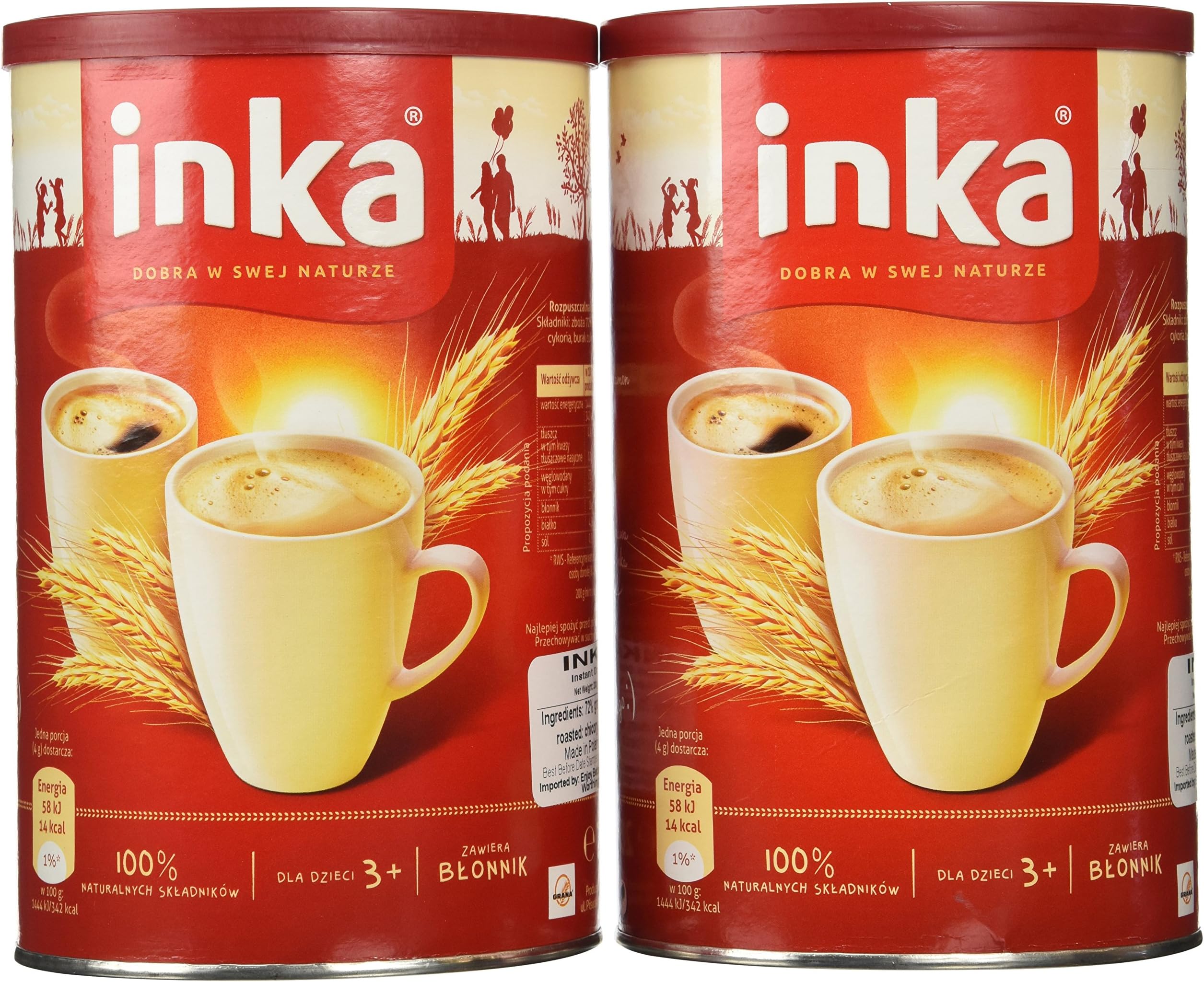 Geakv Inka 2 Cans of Instant Grain Coffee Drink 7oz Each