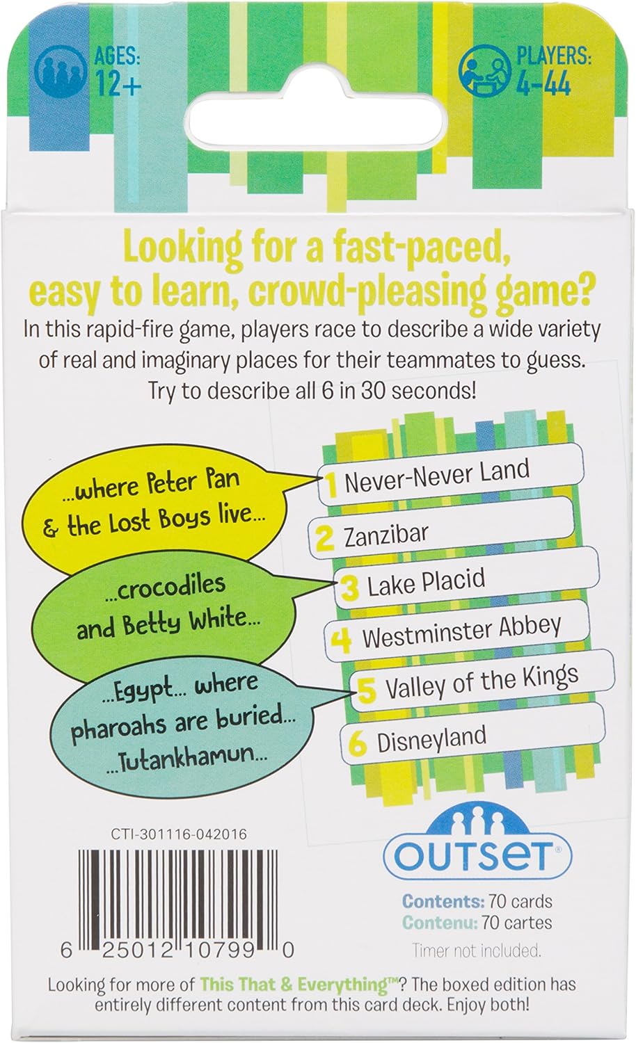 Outset Media This That and Everything: Places – Travel Sized Trivia Party Game for 4 or More Players Ages 12 and up