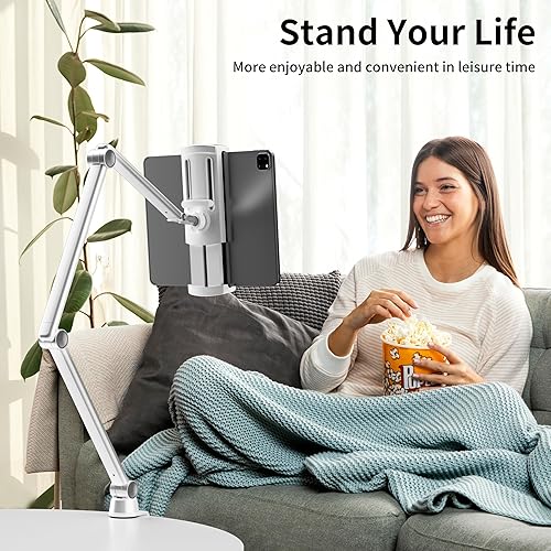 Miniatura 6 de LULULOOK Soporte para iPad, soporte de aleación de aluminio, ajustable para escritorio, compatible con iPad Pro 12.9, Mini, Galaxy Tabs, iPhone 16