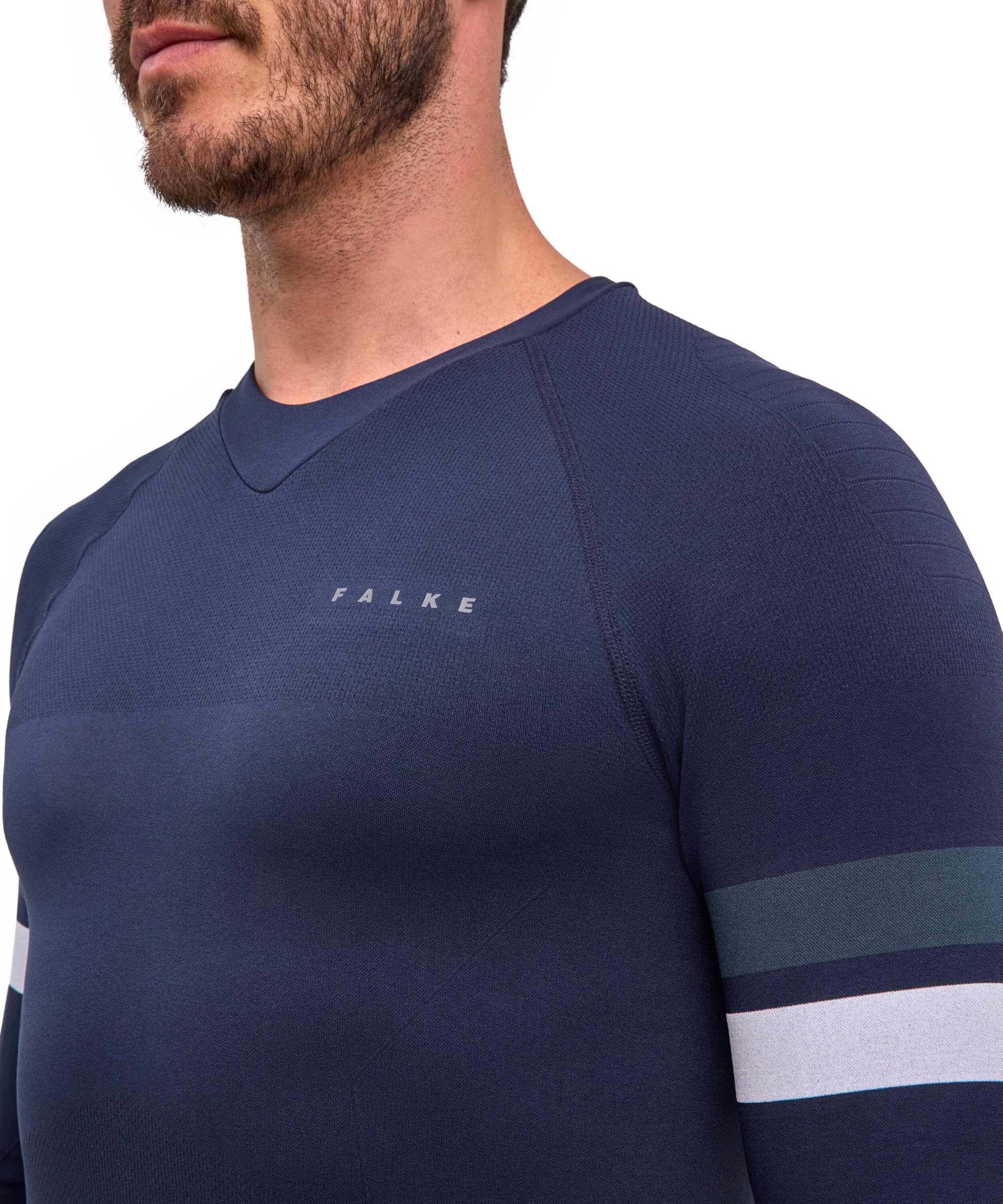 FALKE Mężczyźni Warstwa podstawowa (góra) Maximum Warm Trend Round Neck M L/s Sh materiał funkcyjny szybkoschnące termoaktywne 1 Sztuka, Niebieski Space Blue 6116, M