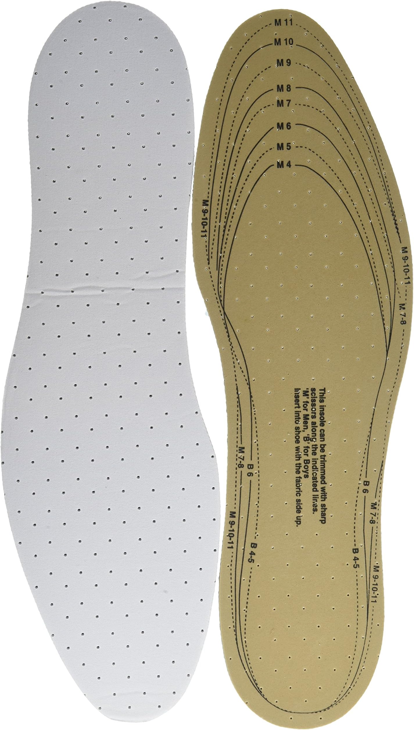 Air Cushion Double Insoles Trim to Fit for Men, Size: 8-12, 1 Ea