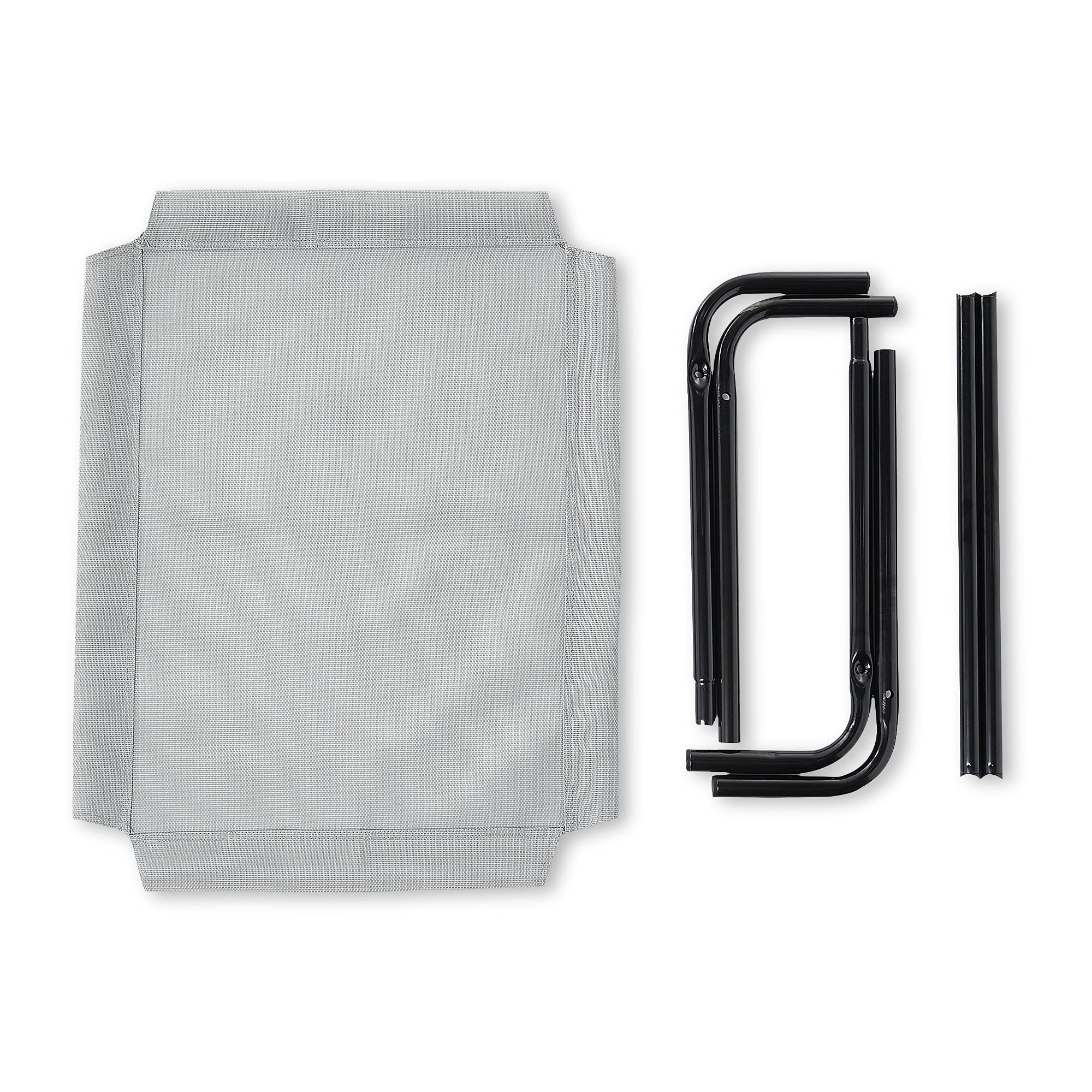 Amazon Basics Legowisko chłodzące dla psa, podwyższone, z metalową ramą, S, szare, 90,42 cm dł. x 55,37 cm szer. x 19,55 cm gł.
